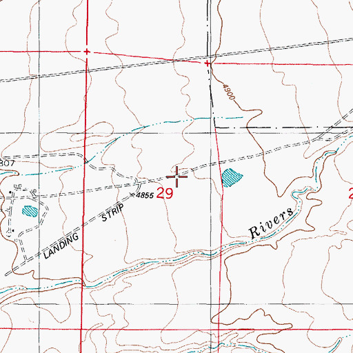Topographic Map of Three Rivers Ranch Airport (historical), NM