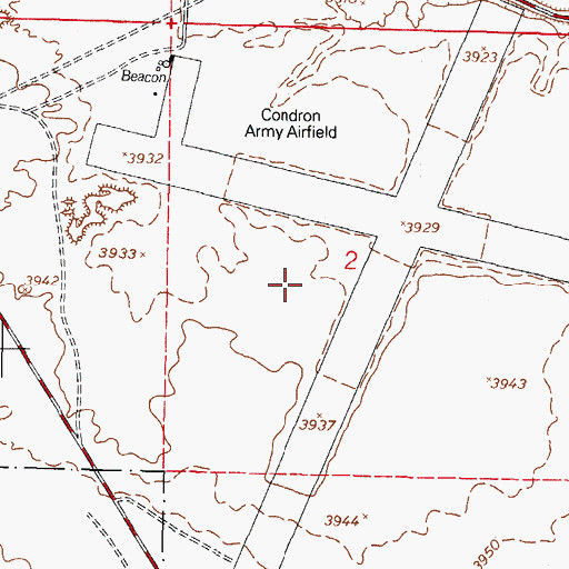 Topographic Map of Condron Army Airfield, NM