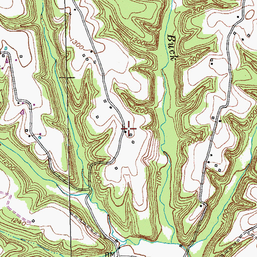 Topographic Map of Robbins Roost Airport, KY