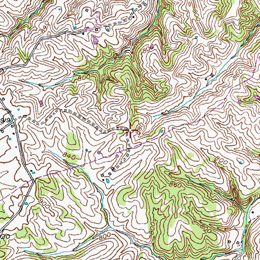 Topographic Map of Jordan Hill Farm Airport, KY