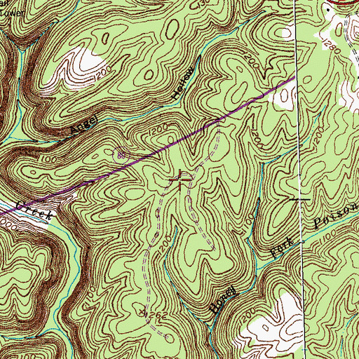 Topographic Map of Chesnut Knolls Airport, KY