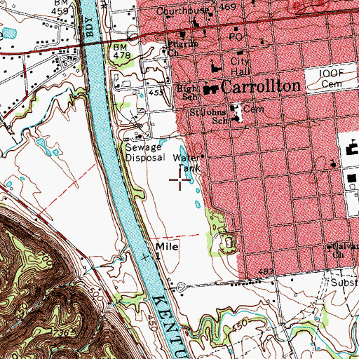 Topographic Map of Craw Daddy Landing, KY
