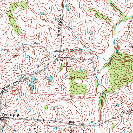 Topographic Map of Harold Reynolds Airport, KY