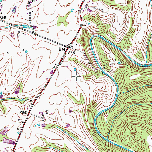 Topographic Map of Little Mount International Airport, KY