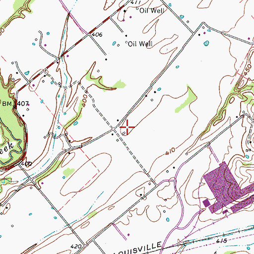 Topographic Map of Hancock County Airport-Ron Lewis Field, KY