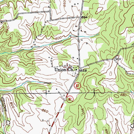 Topographic Map of Adair Airport, KY