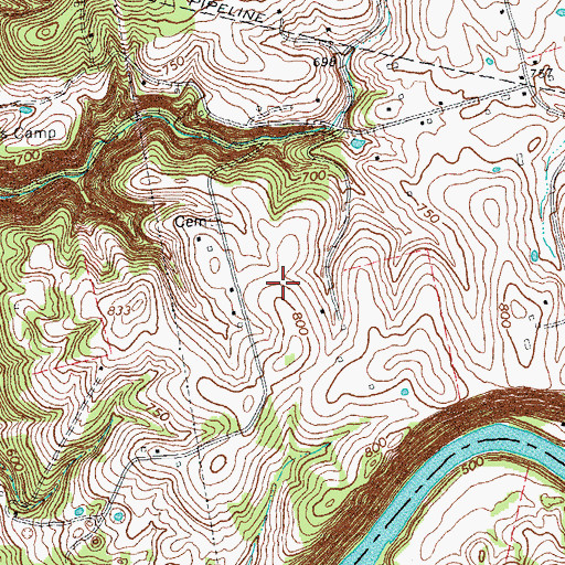 Topographic Map of Seldom Scene Airport, KY