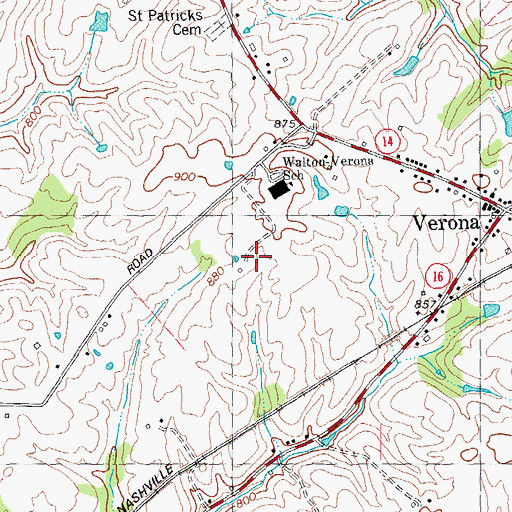 Topographic Map of Verona Landing, KY