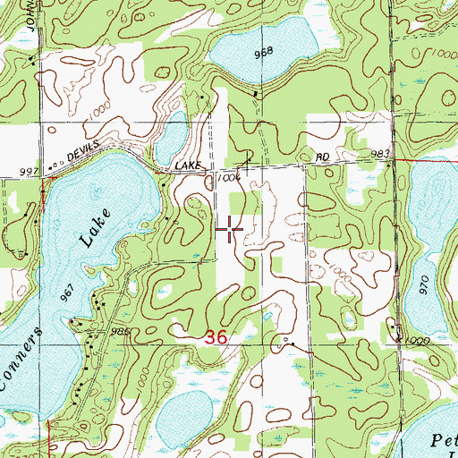 Topographic Map of Connor's Lake Landing, WI