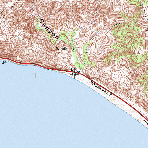 Topographic Map of La Jolla Canyon, CA