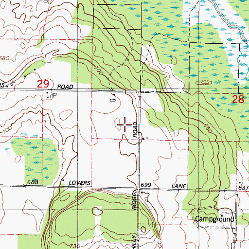 Topographic Map of Crispy Cedars Airport, WI