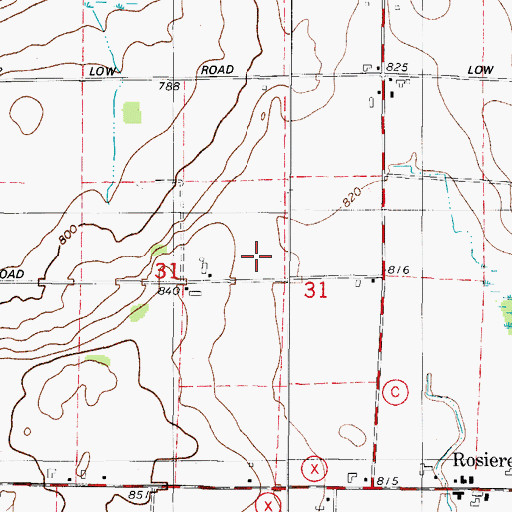 Topographic Map of Mick Schier Field Airport (historical), WI