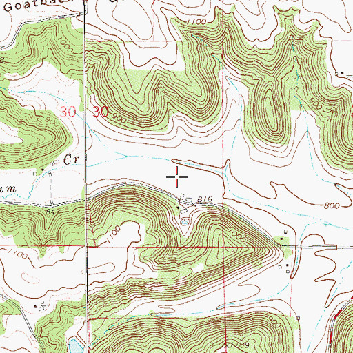 Topographic Map of Little Plum Creek Airport, WI