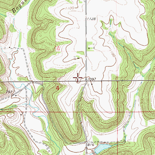 Topographic Map of Bogus Creek Airport, WI