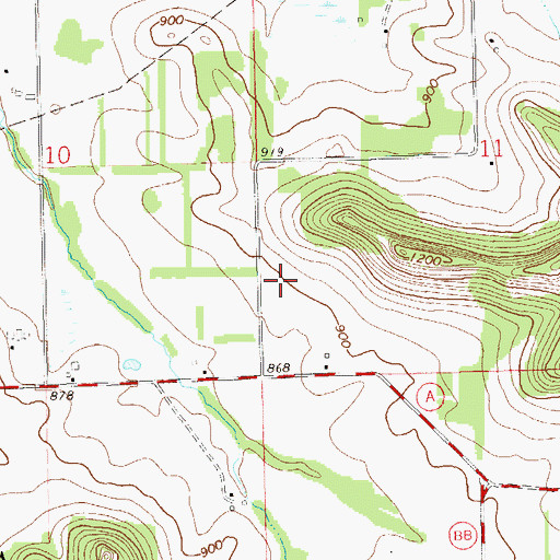 Topographic Map of Hayes Road Airport, WI
