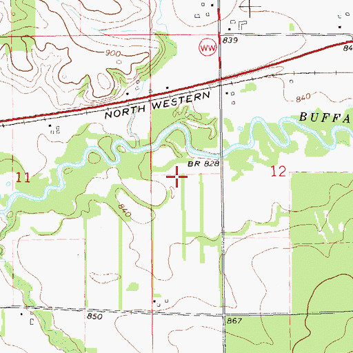 Topographic Map of Log Cabin Airport, WI