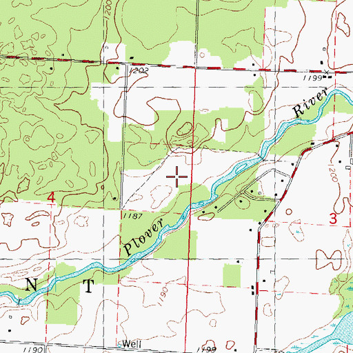 Topographic Map of Plover River Airfield, WI