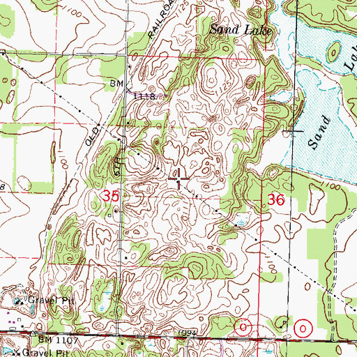Topographic Map of Bucky's Airpark, WI