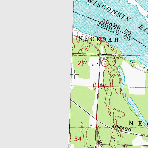 Topographic Map of Murmuring Springs Airport, WI