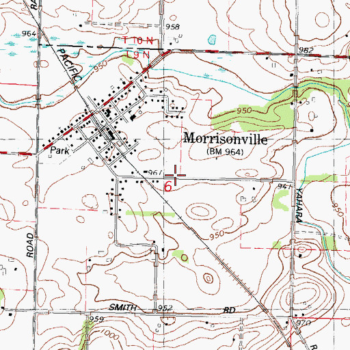 Topographic Map of Morrisonville International Airport, WI