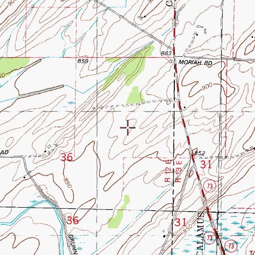 Topographic Map of Fountain Prairie Airport, WI