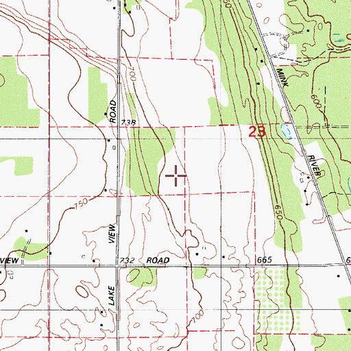 Topographic Map of Mave's Lakeview Road Airport, WI