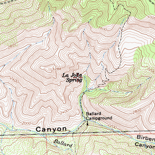 Topographic Map of La Jolla Spring, CA