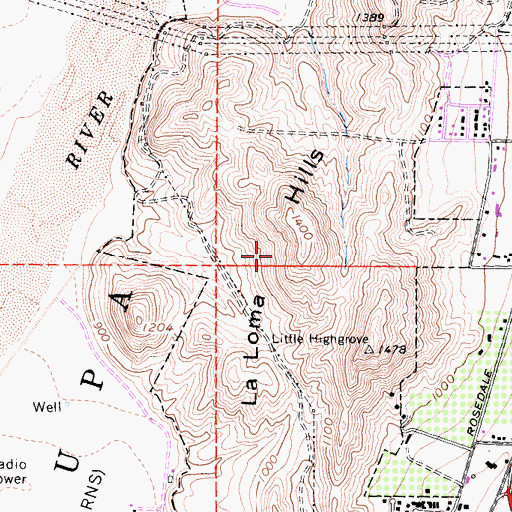 Topographic Map of La Loma Hills, CA
