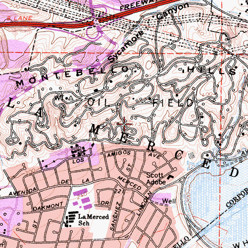 Topographic Map of La Merced, CA