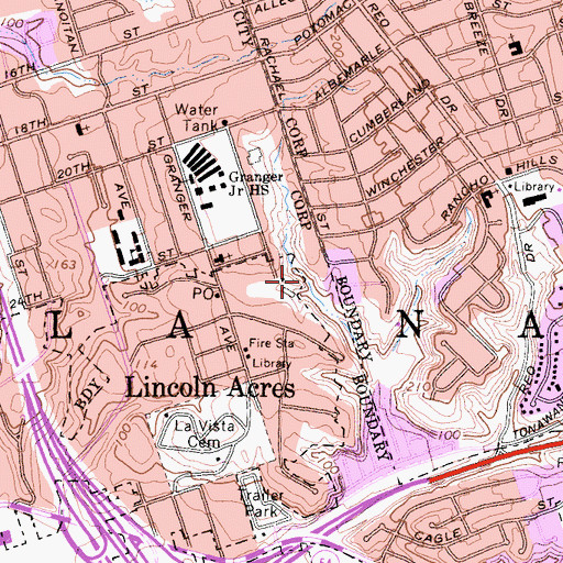 Topographic Map of La Nacion, CA