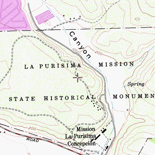 Topographic Map of La Purisima Mission State Historic Park, CA