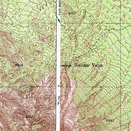 Topographic Map of Haivan Vaya, AZ