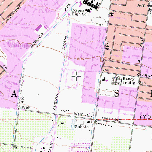 Topographic Map of La Sierra, CA