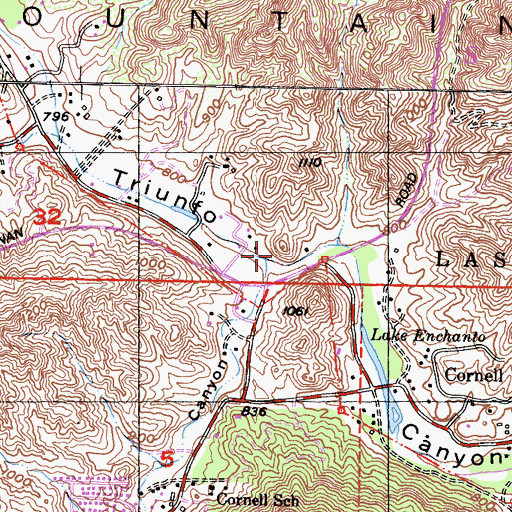 Topographic Map of La Sierra Canyon, CA
