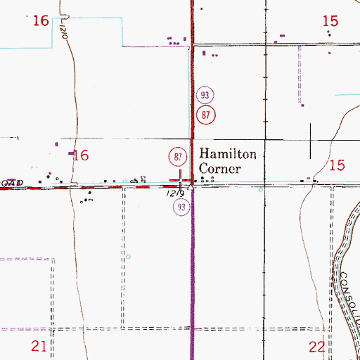 Topographic Map of Hamilton Corner, AZ