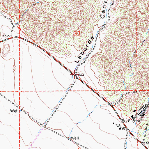Topographic Map of Laborde Canyon, CA