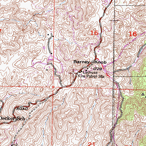 Topographic Map of Los Angeles County Fire Department Station 72, CA