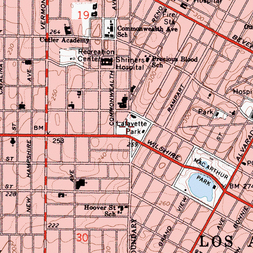 Topographic Map of Lafayette Park, CA