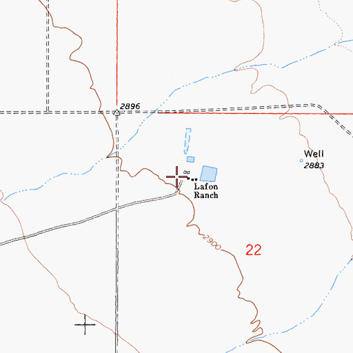 Topographic Map of Lafon Ranch, CA