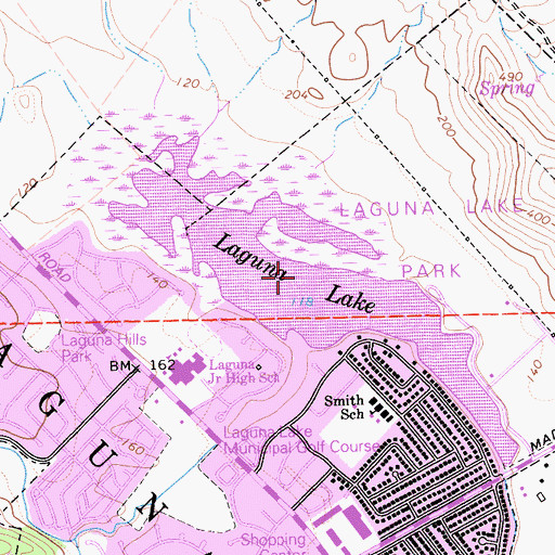 Topographic Map of Laguna Lake, CA