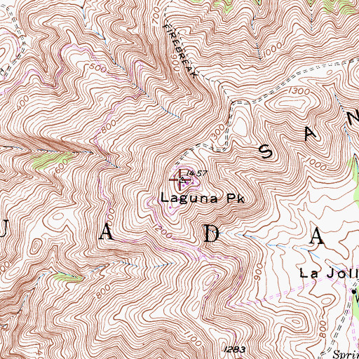 Topographic Map of Laguna Peak, CA