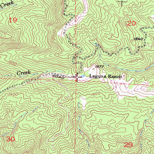 Topographic Map of Laguna Ranch, CA