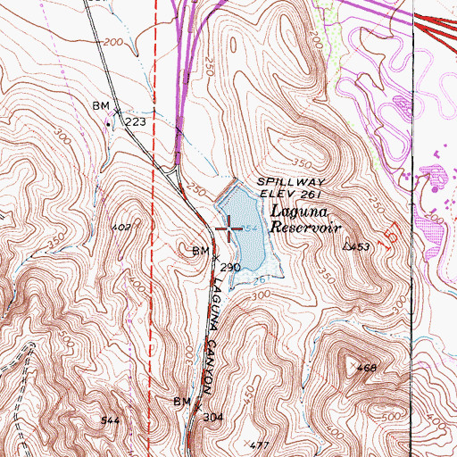 Topographic Map of Laguna Reservoir, CA