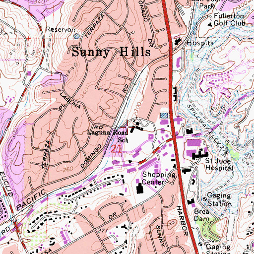 Topographic Map of Laguna Road School, CA