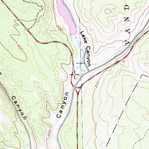 Topographic Map of Lake Canyon, CA