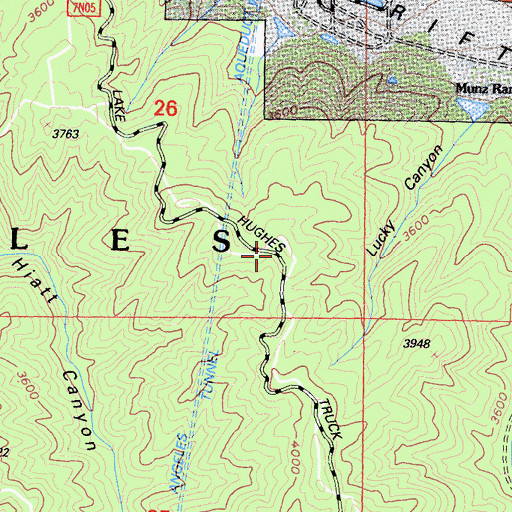 Topographic Map of Lake Hughes Truck Trail, CA