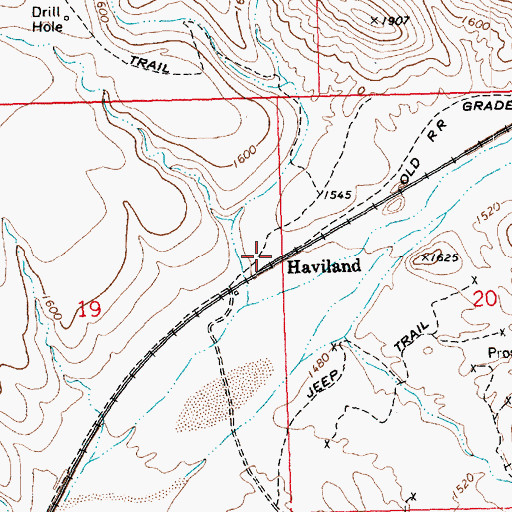 Topographic Map of Haviland, AZ