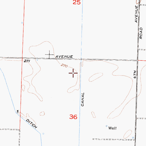 Topographic Map of Lakeland Canal, CA