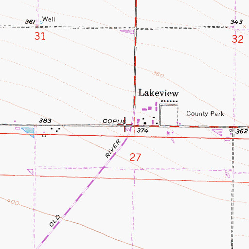 Topographic Map of Lakeview, CA