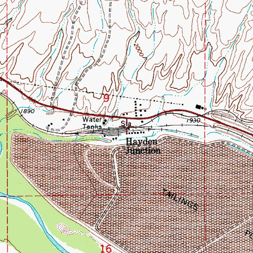 Topographic Map of Hayden Junction, AZ